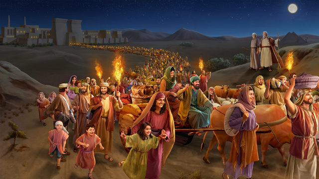 How many Israelites left Egypt under the leadership of Moses